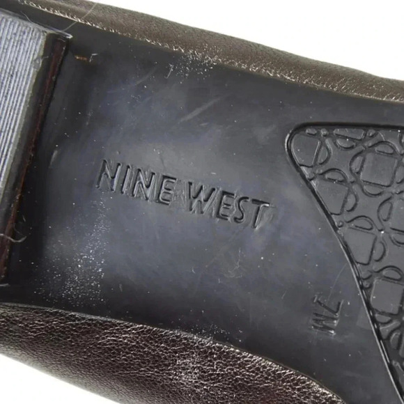 Nine West Metallic Gold Silver Ballet Flat Leather Round Toe Shoes Size 7 - Picture 13 of 14